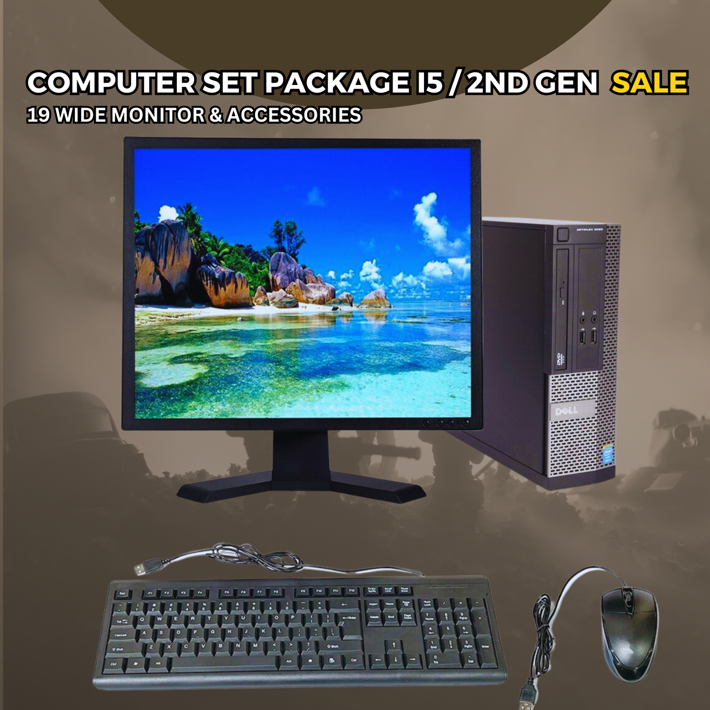 DELL COMPUTER SET I5 / 2ND GEN. 19" MONITOR WITH ACCESSORIES | GOOD CON.