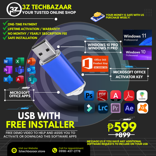 FLASH DRIVE WITH FREE SOFTWARE INSTALLER / ACTIVATOR LIFETIME USE